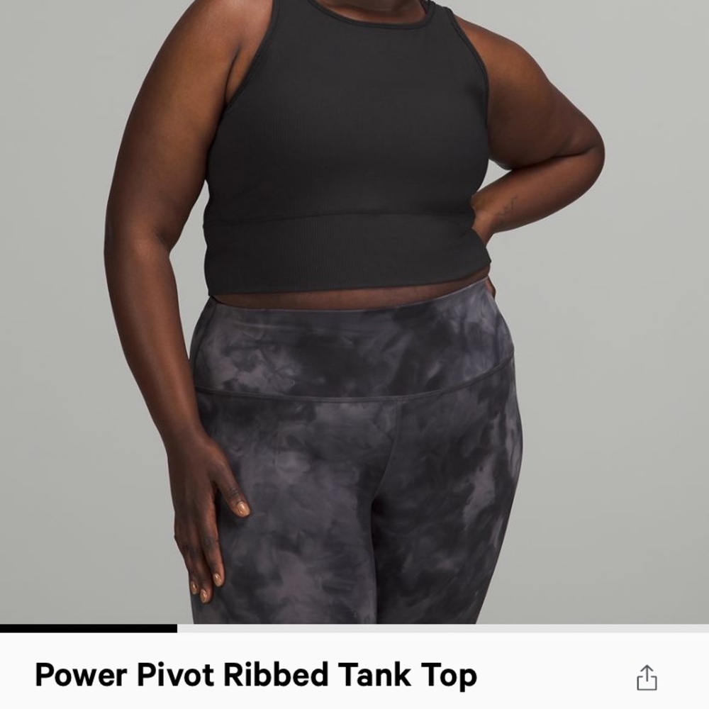 Lululemon Power Pivot Ribbed Tank Top Black